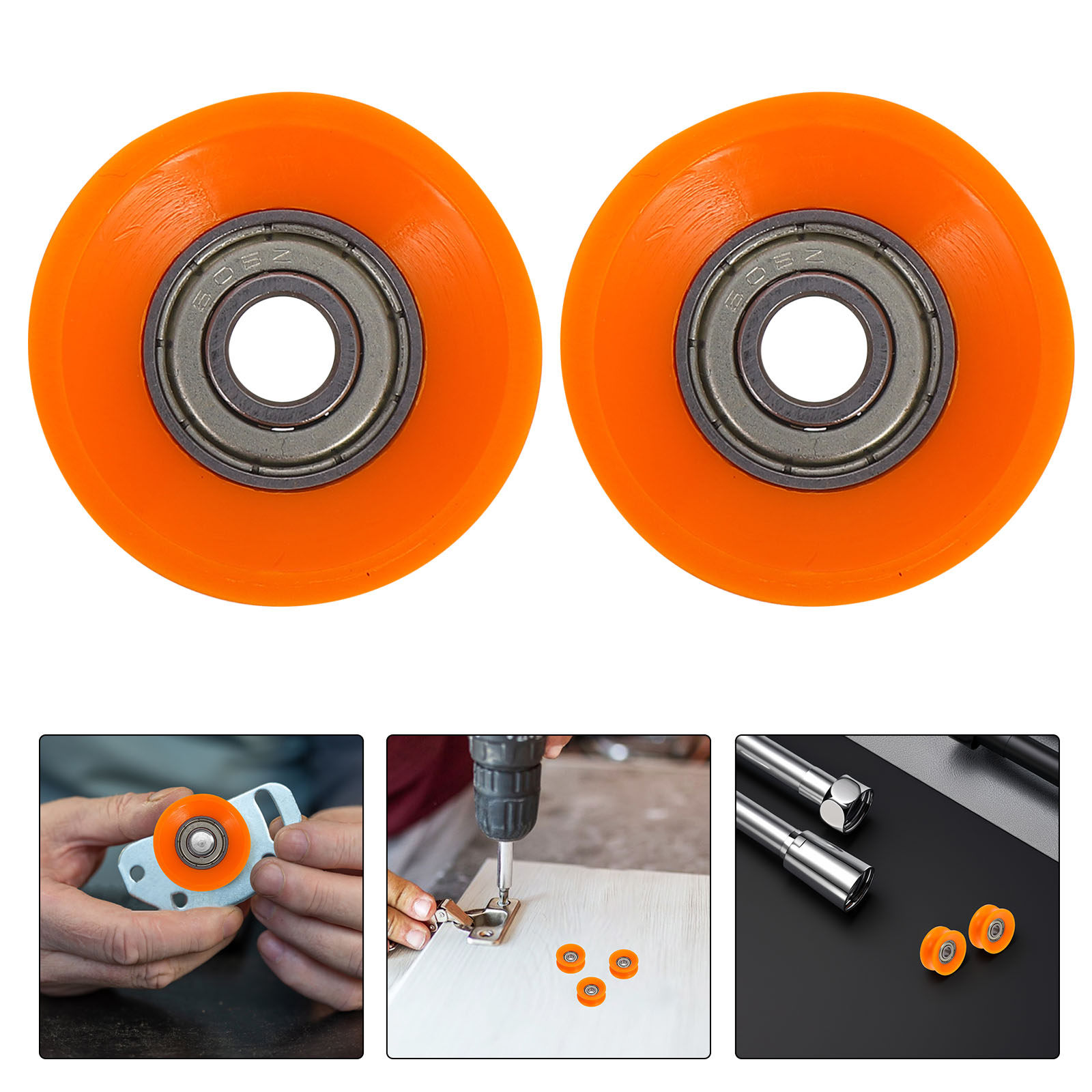 Furniture Hardware Replacement - 5個入り U字溝ナイロン製スライドドアプーリーローラー スムーズなボールベアリング 静音キャビネット家具用ハードウェア トラックホイール交換用