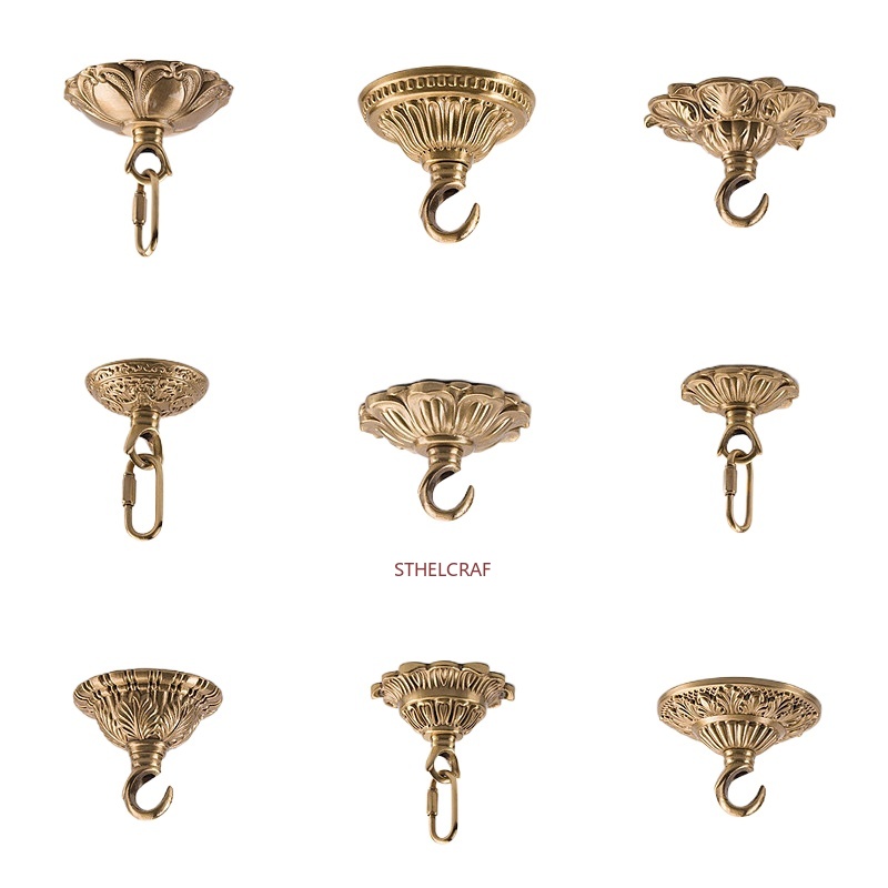 Furniture Hardware Tools - 1PC ハイエンド真鍮フックホームセンターファンランプ吊り下げフックバルコニー植木鉢装飾フック家具ハードウェアツール