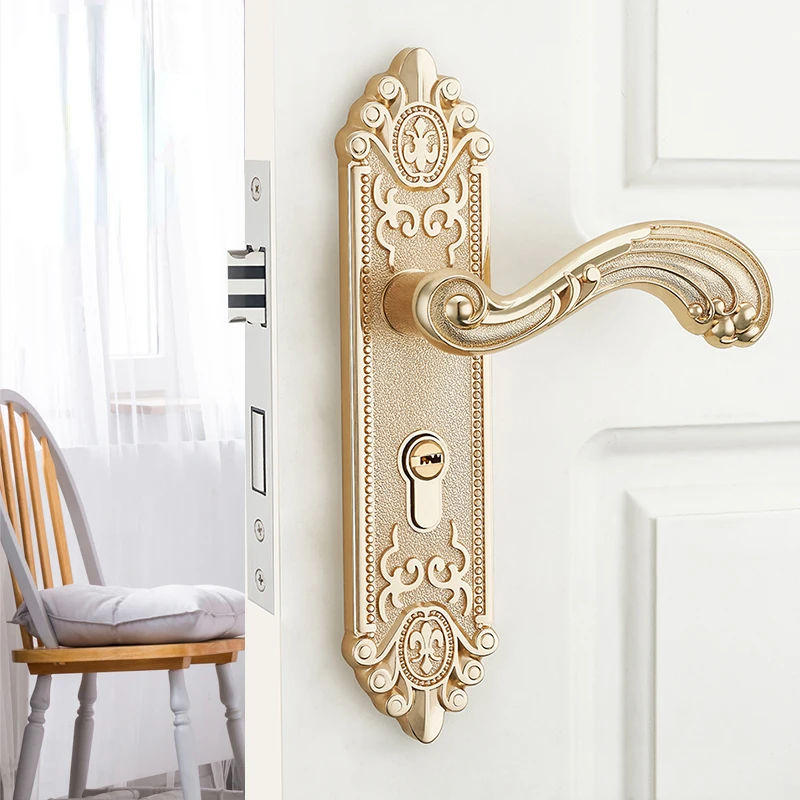 Furniture Hardware Fittings - ヨーロッパ製静音室内ドアハンドル 高級防犯ドアロックノブ モダン家具用金具 ドアフィッティング