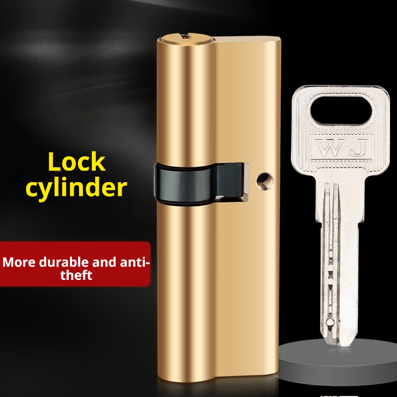 Furniture Hardware Fittings - 家庭用玄関ドア盗難防止ロックシリンダー真鍮バイアス加工65〜100mm延長コアハードウェアABキー付き