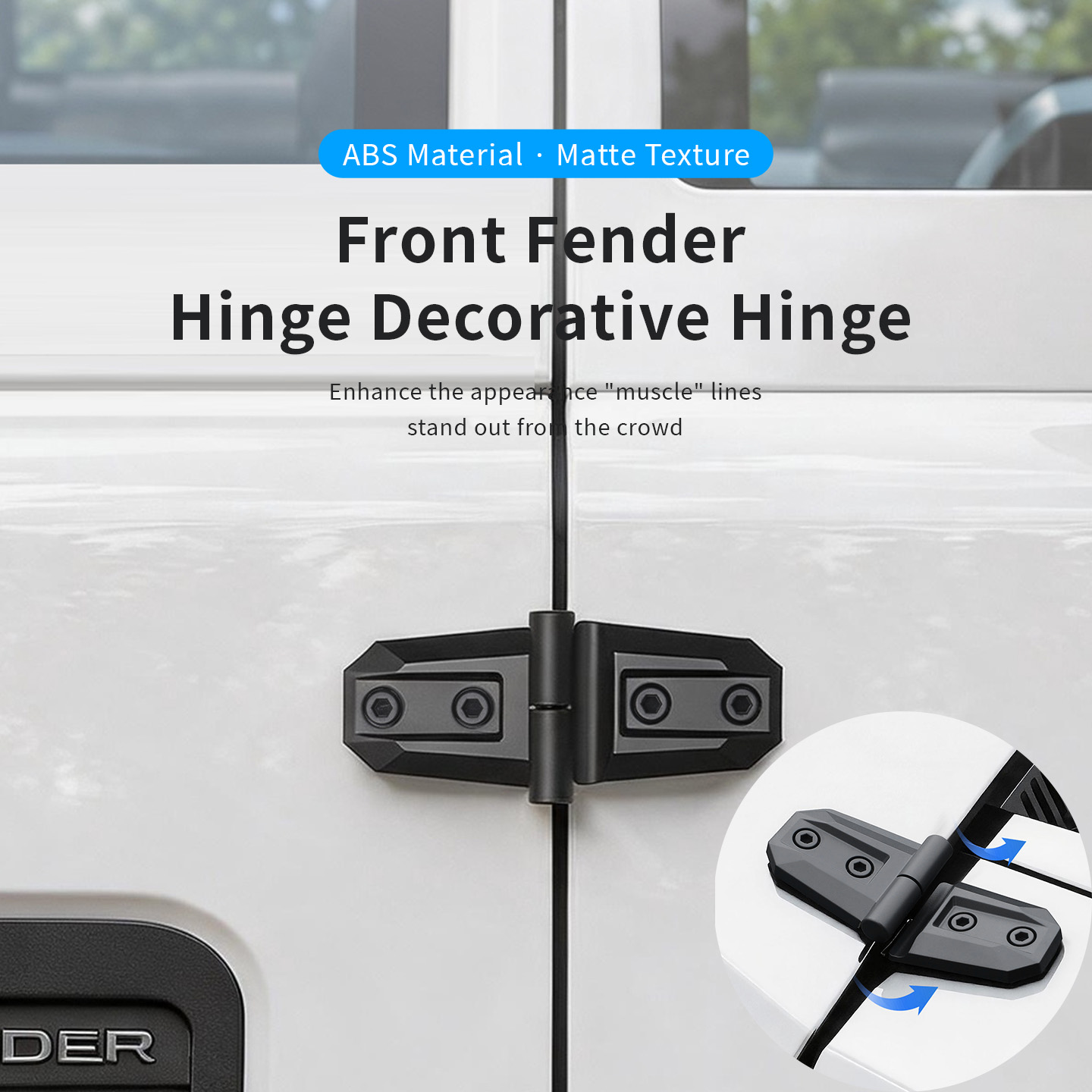 Furniture Hardware Fittings - 2 個 ABS 車のエンジンフードドアヒンジ装飾カバートリムオフロード車や SUV ピックアップ用外装スタイリングアクセサリー