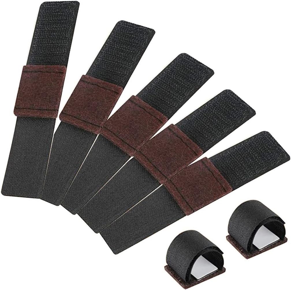 Furniture Foot Pad - フックとループファスナー付きラップアラウンドフェルト家具パッド10個 滑り止め椅子脚床プロテクター