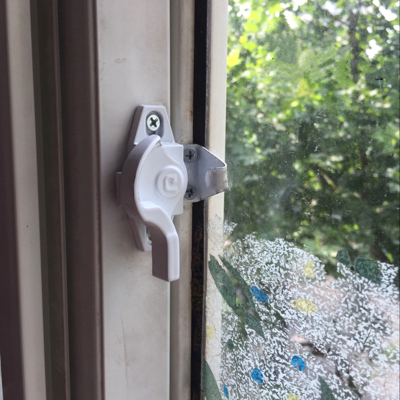 Furniture Hardware Fittings - チャイルドロック,1ピース,スチールとプラスチックの盗難防止ロック,スライド式ドアとウィンドウハードウェア用の三日月形ロック