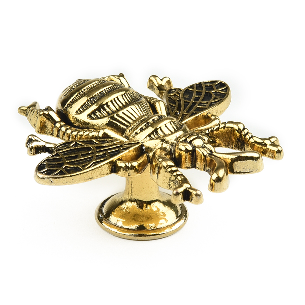 Drawer Pull Gold - レトロ食器棚引き出し取手蜂の形のノブキッチンキャビネットドアワードローブハンドル家具ハードウェア家の装飾ゴールドブラック