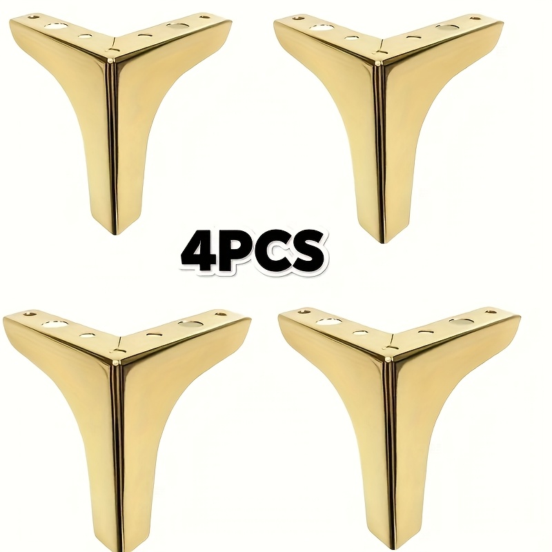 Furniture Hardware Replacement - ソファ、キャビネット、テーブル用の金属製家具脚4個セット、高さ調整用フットパッド、家具交換用金属製脚、ハードウェアアクセサリー