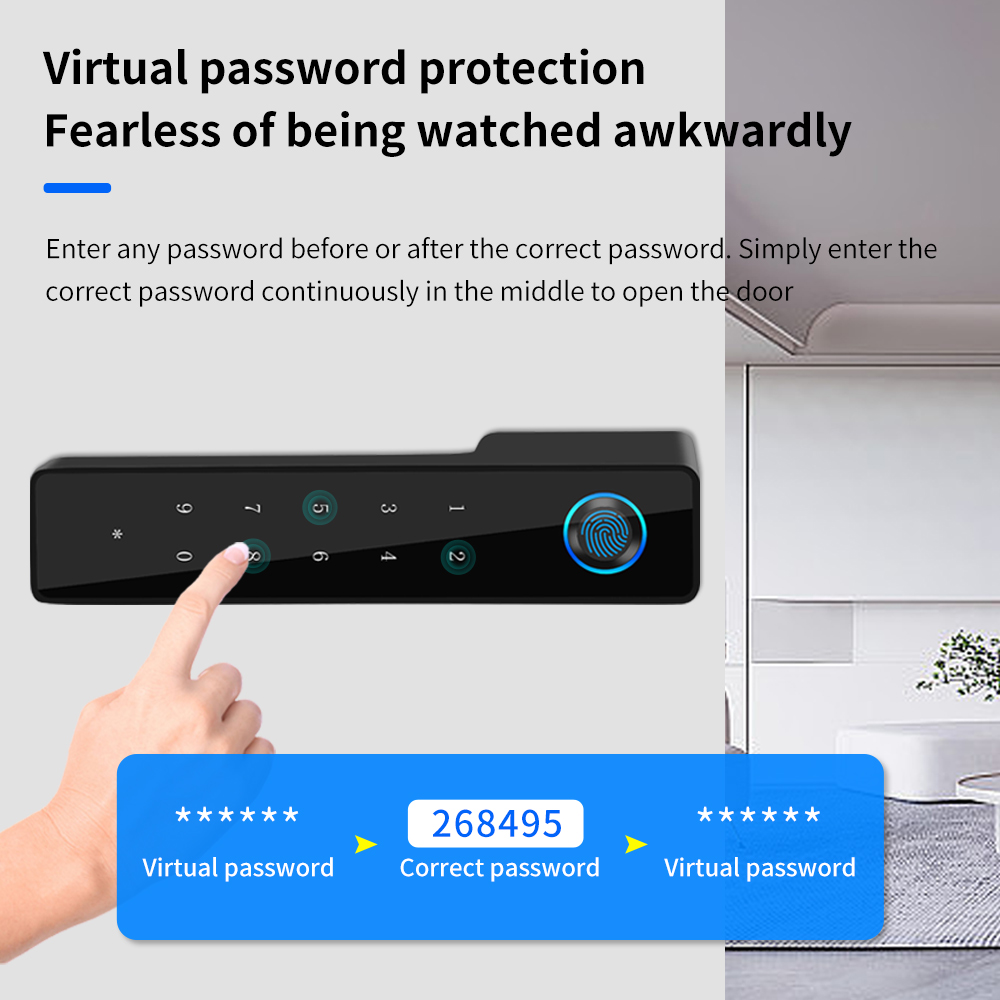 ミニマリスト電子指紋サイレントドアロックサポート Tuya  - Furniture Hardware Bolts のレビューと価格