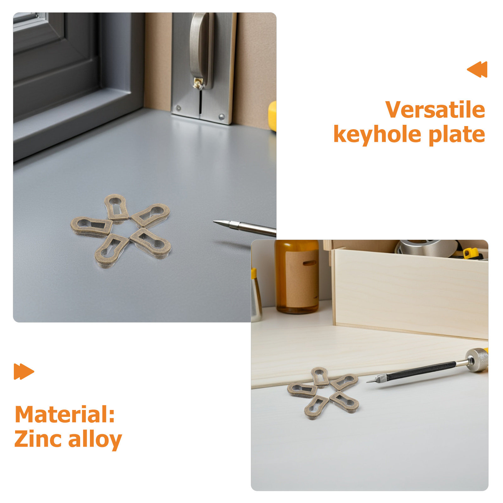12 個の楕円形亜鉛合金キーホールエスカッションプレート装飾 - Furniture Hardware Bolts のレビューと価格