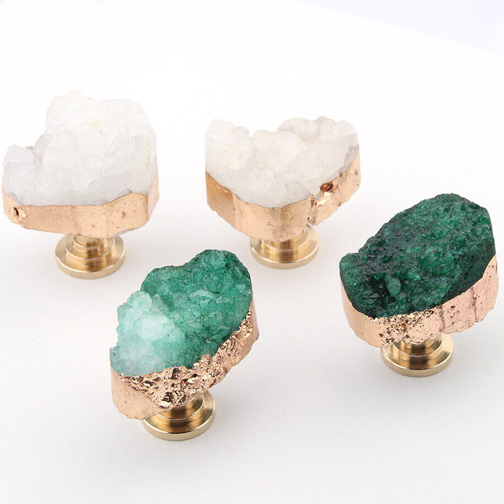 ナチュラルホワイトクリスタル歯状金メッキエッジゴールド純粋高 - Drawer Pull Gold のレビューと価格
