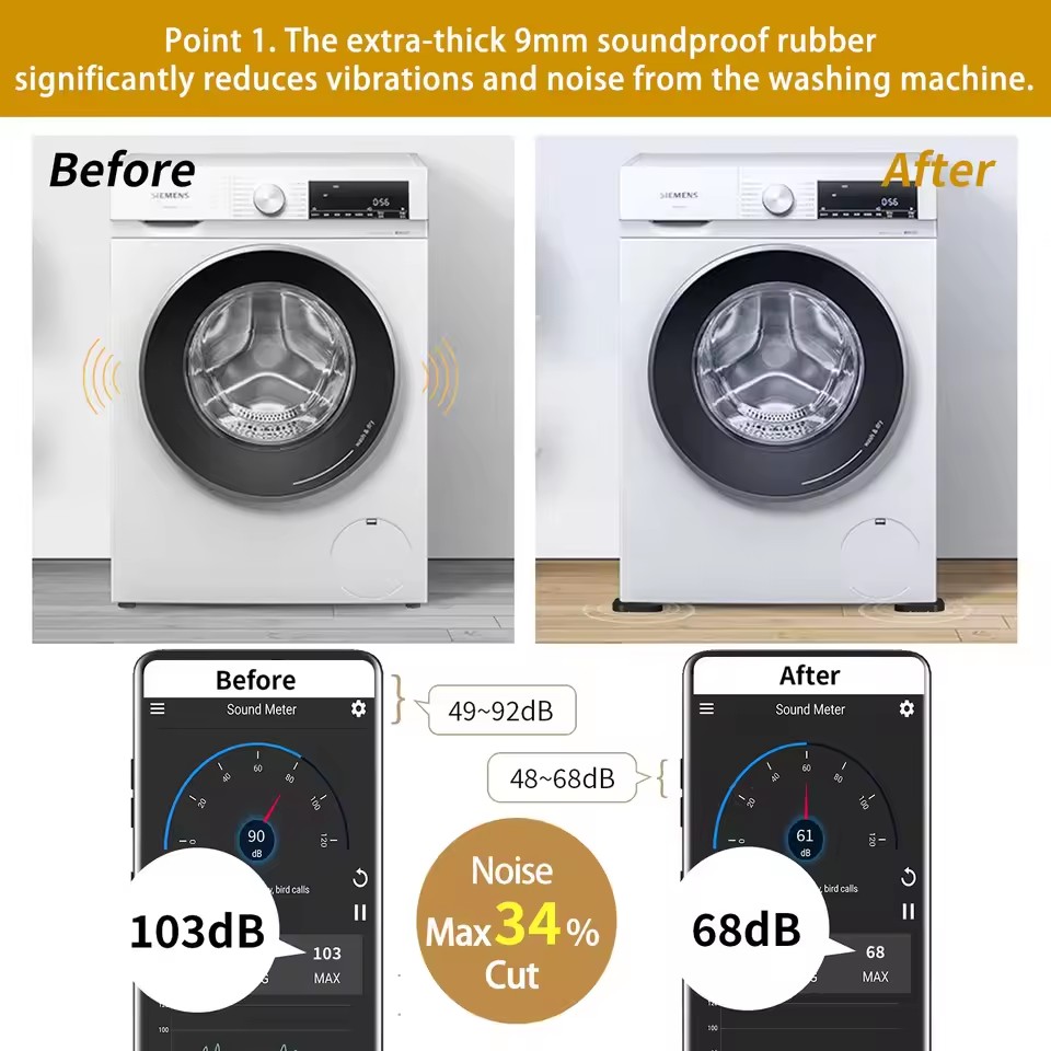 4 個の防振足パッド洗濯機冷蔵庫家具ユニバーサルミュートゴム - Furniture Foot Pad のレビューと価格
