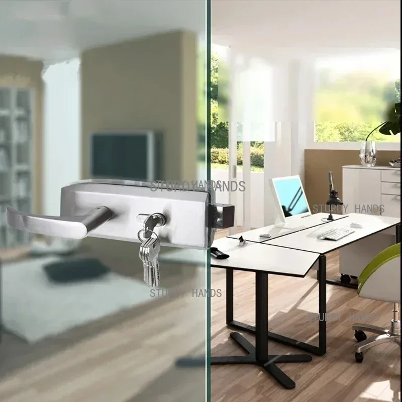 オフィスガラスドアロック浴室ステンレス鋼ハンドルドアロック寝 - Furniture Hardware Fittings のレビューと価格