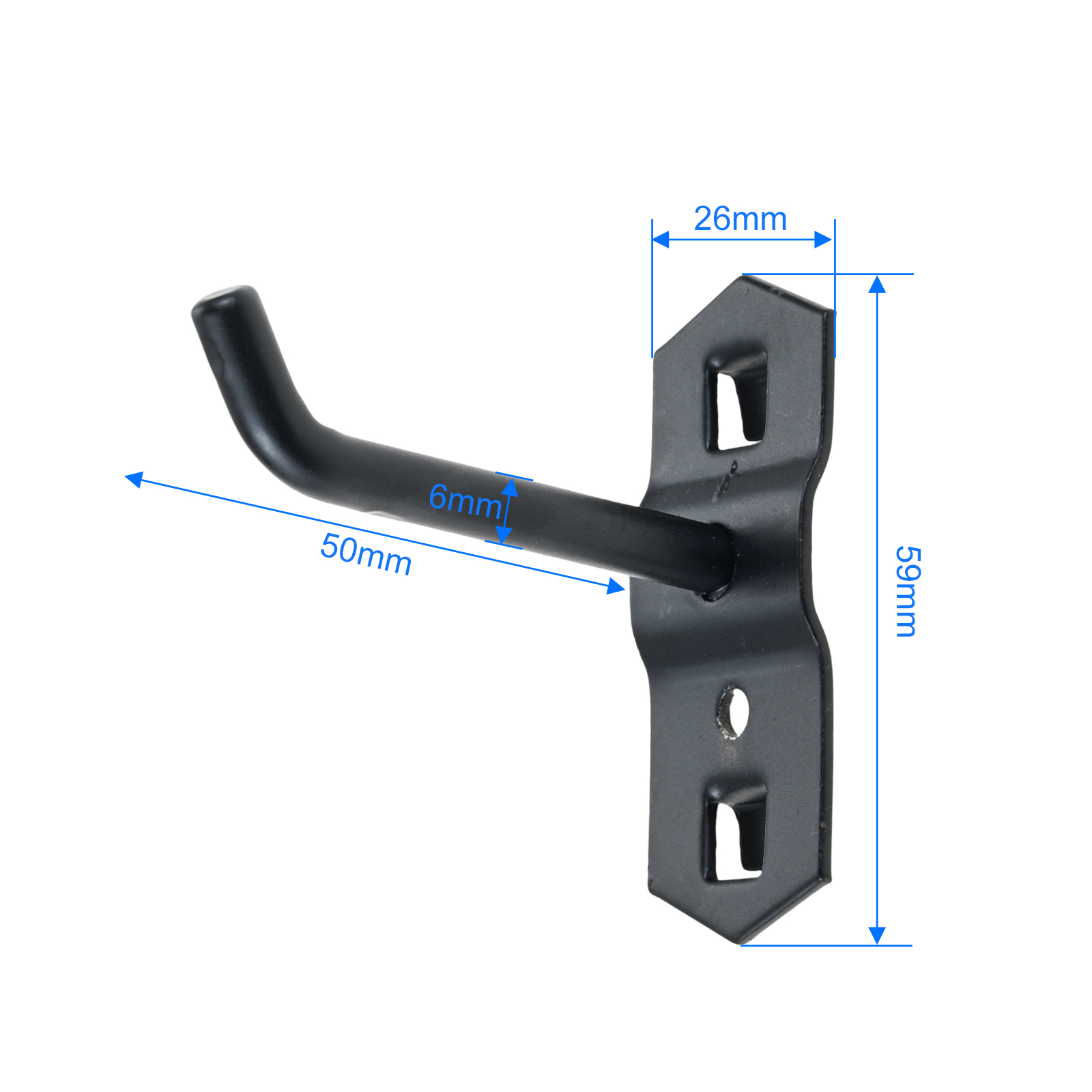 10個/セット 50mm ブラックホールボードフック スチー - Furniture Hardware Fittings のレビューと価格