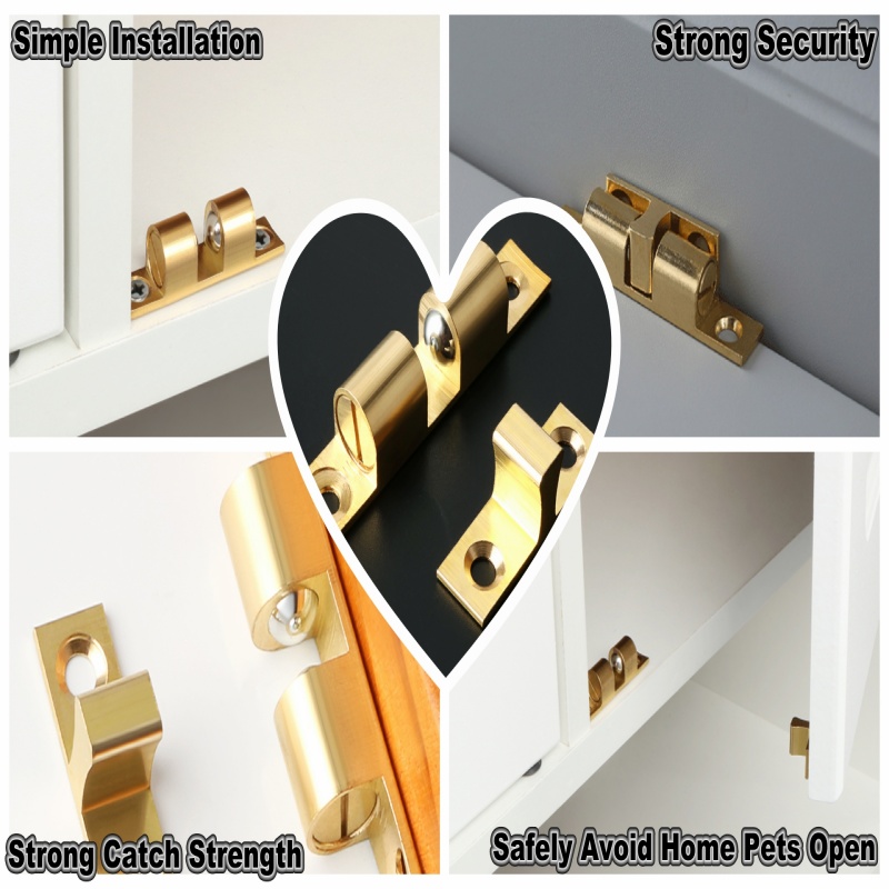 3/6 個キャビネットクローゼットドアボールキャッチ、真鍮ダ - Furniture Hardware Bolts のレビューと価格