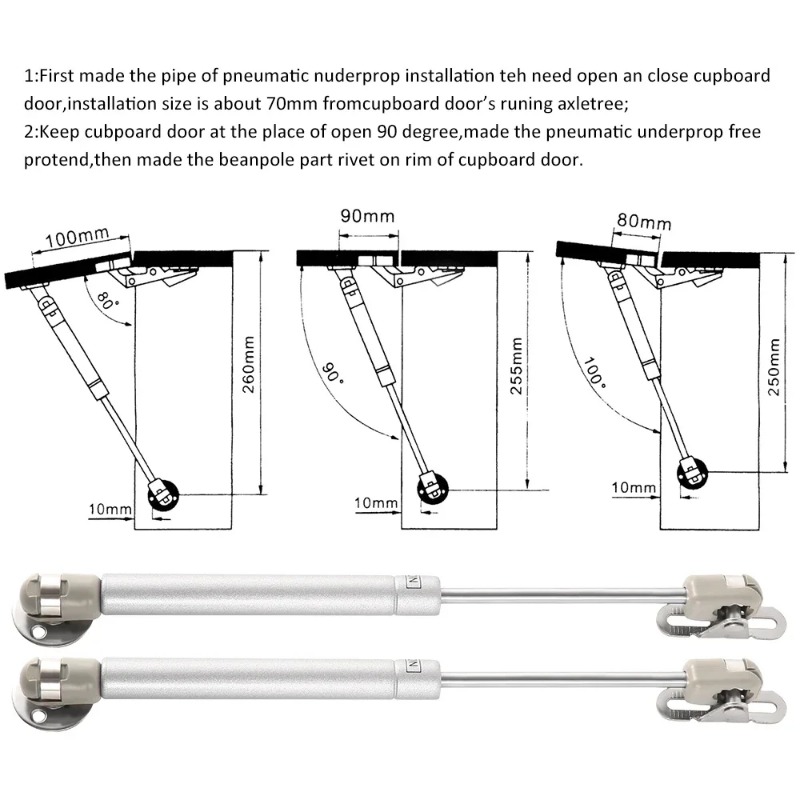 2 個 20/60/100N/150N 家具ヒンジキッチンキ - Cabinet Hinge Overlay のレビューと価格
