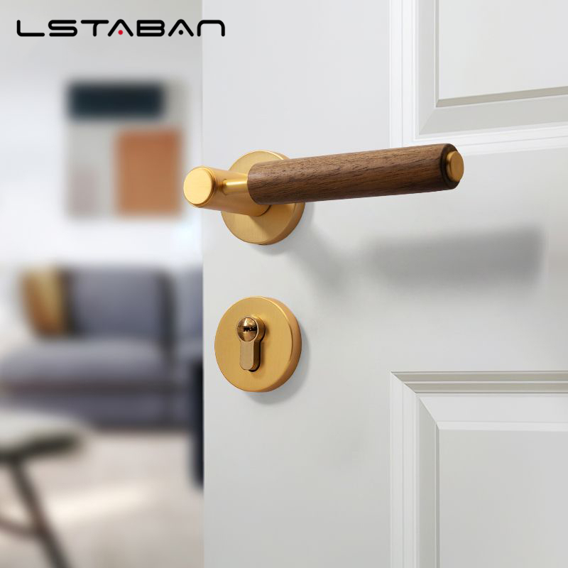 スプリットミュート盗難防止ドアロック北欧手作りクルミ材ハンド - Furniture Hardware Bolts のレビューと価格