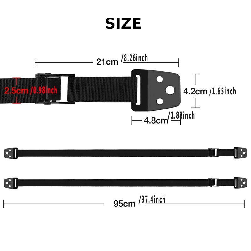 2パック調整可能なテレビ安全ストラップ、穴あけ不要の接着剤式 - Furniture Hardware Bolts のレビューと価格
