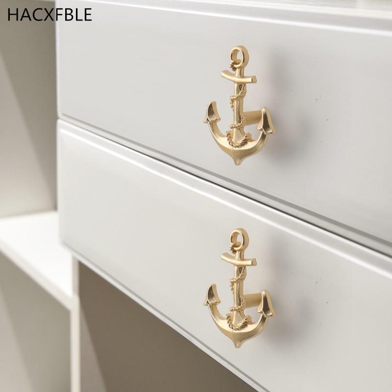 航海装飾品、船舶用アンカー、シルバーキャビネットハンドル、家 - Drawer Pull Gold のレビューと価格