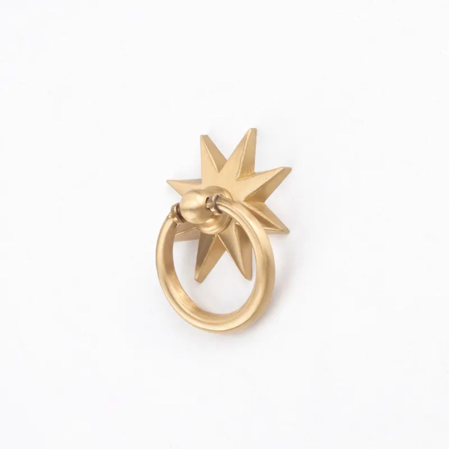 アニス星型キャビネットアンティーク真鍮ハンドルリング真鍮キャ - Drawer Pull Gold のレビューと価格
