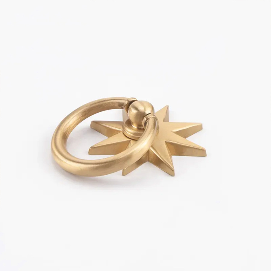 アニス星型キャビネットアンティーク真鍮ハンドルリング真鍮キャ - Drawer Pull Gold のレビューと価格