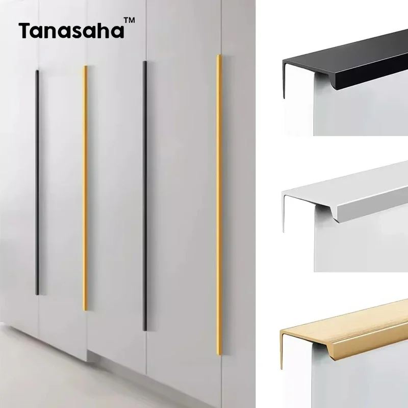 隠し家具ハンドルマットブラックゴールドシルバーキッチンキャビ - Drawer Pull Gold のレビューと価格