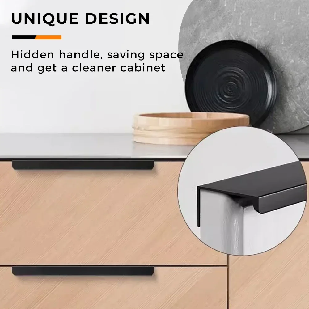 隠し家具ハンドルマットブラックゴールドシルバーキッチンキャビ - Drawer Pull Gold のレビューと価格