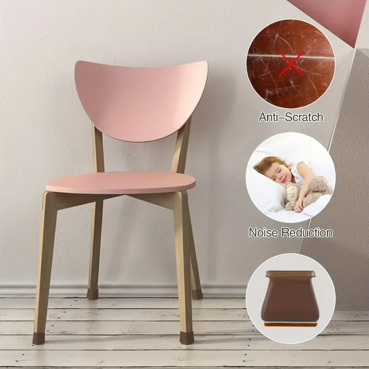 シリコンエッジ付き椅子脚カバー、正方形滑り止めフェルトパッド - Furniture Foot Pad のレビューと価格